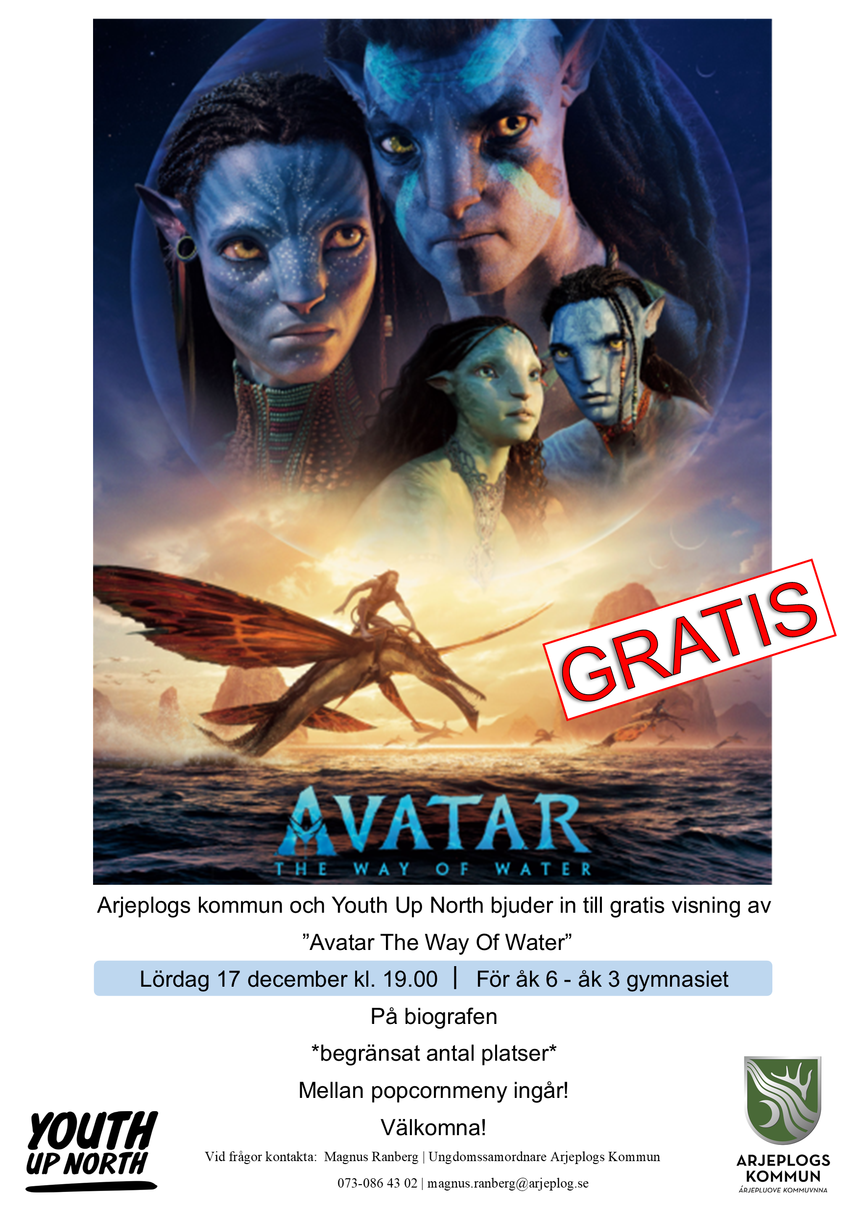 Avatar 2-postern, med två avatarer som tittar mot oss.