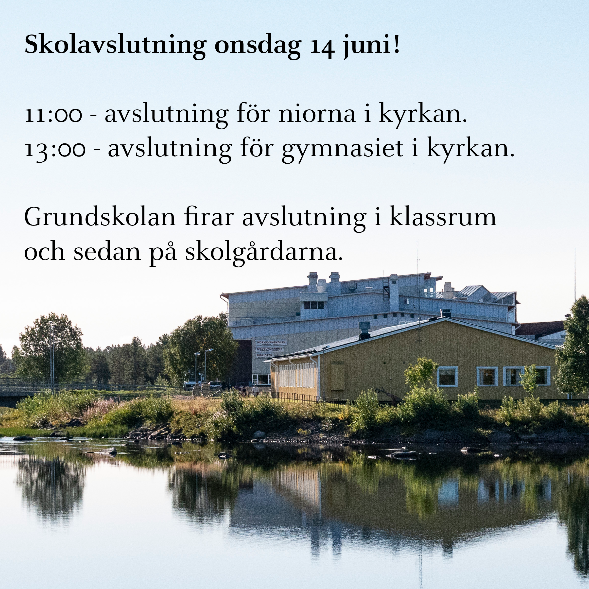 Bild på Öbergaskolan från vattnet.