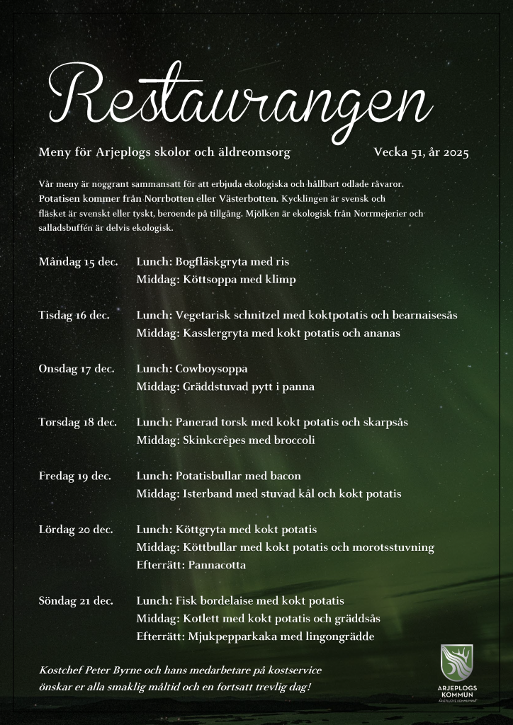 Meny vecka 51