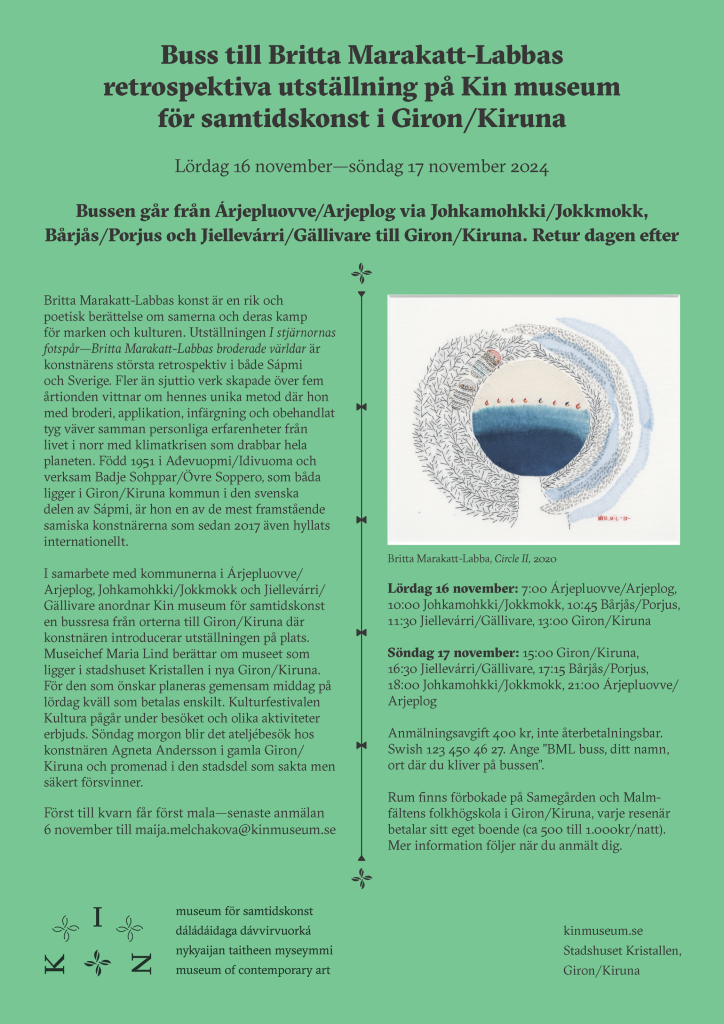 Inbjudan till Britta Marakatt-Labbas utställning 