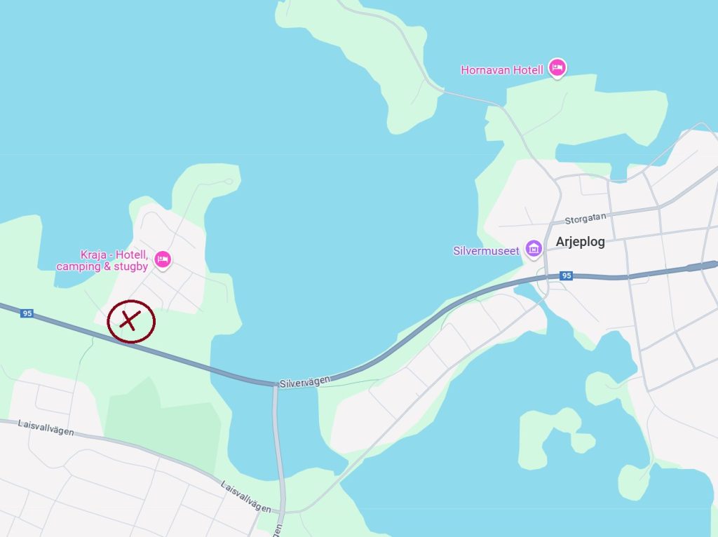 Karta över vart Krajabadet ligger