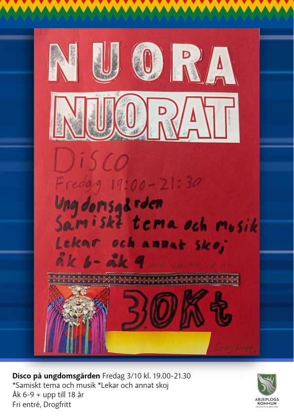 Affisch med text mot röd bakgrund. Samma text finns i nyheten.