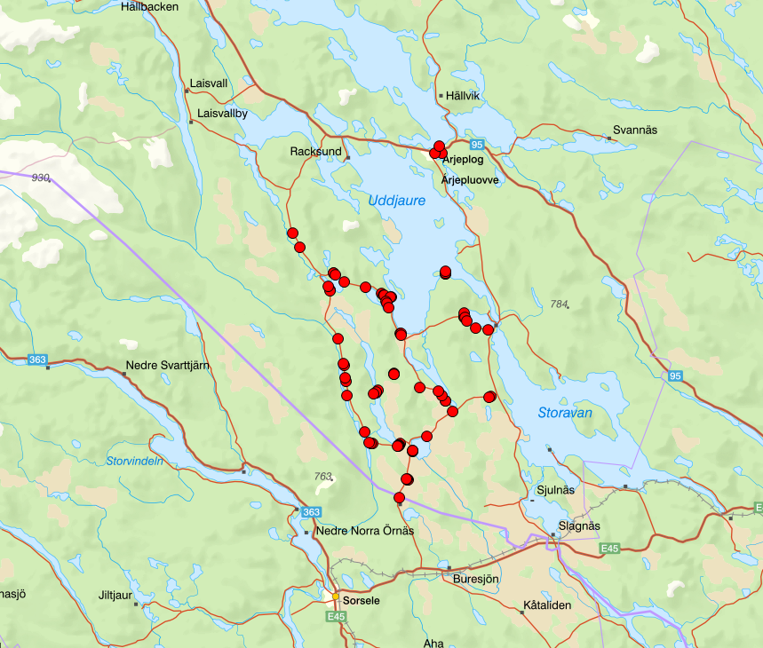 Karta över det drabbade området.