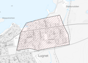 Område mellan Storgatan och Silvervägen som drabbas av vattenavstängning