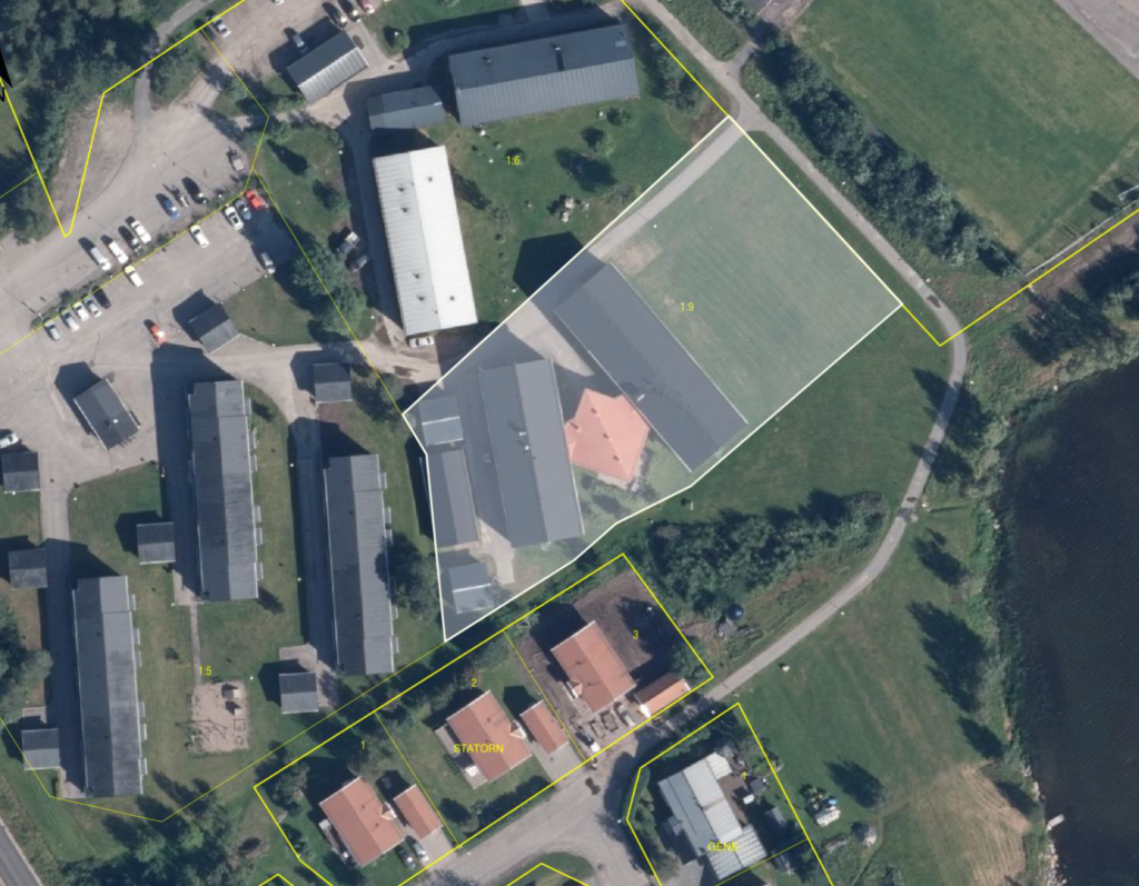 Karta över detaljplaneområdet på Öberget.