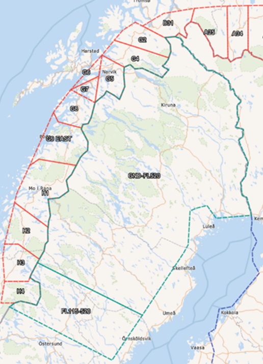 Karta över flygområdet