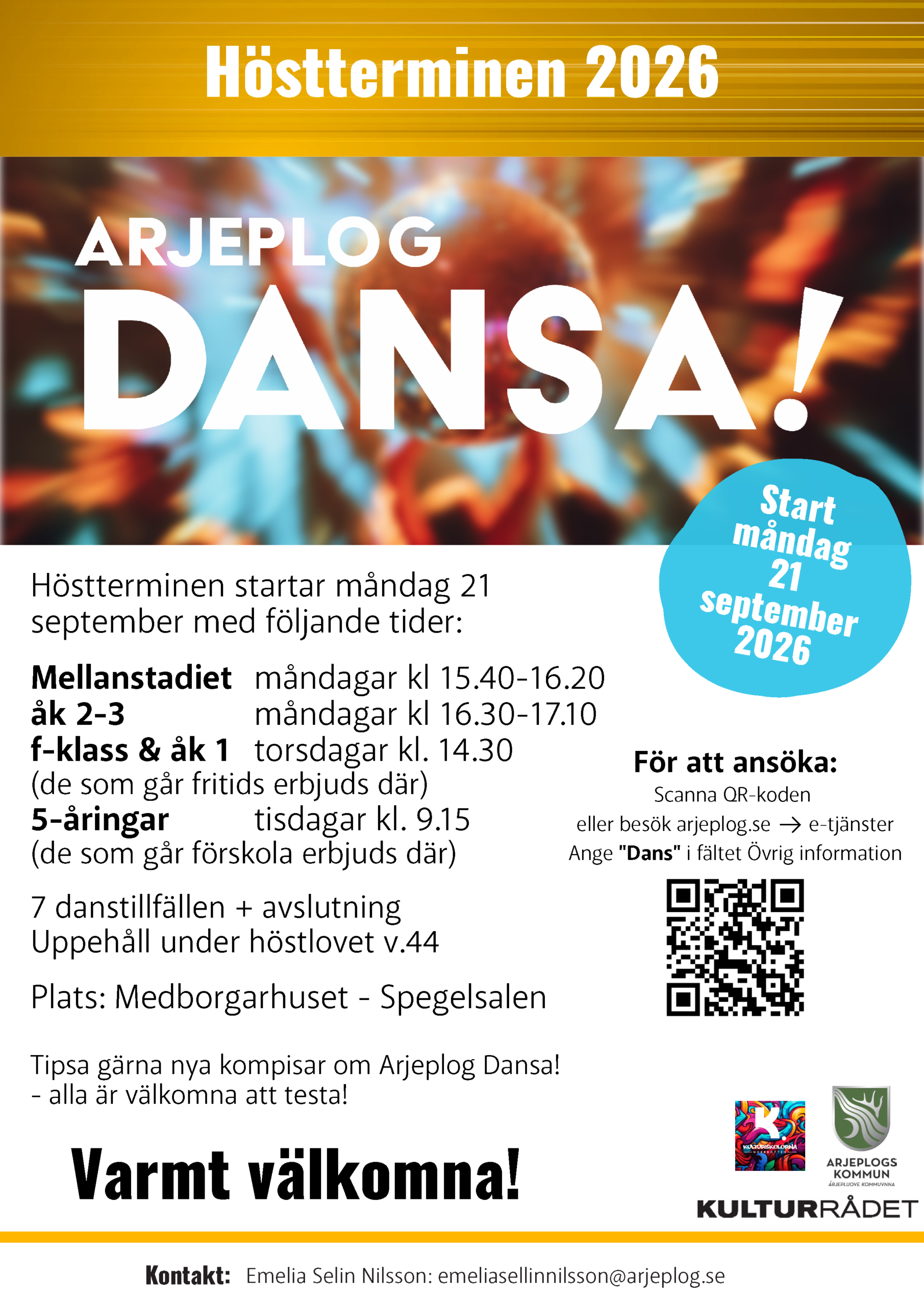 Affisch med nästan bara text. Samma text återfinns i nyheten, bara omformulerad.