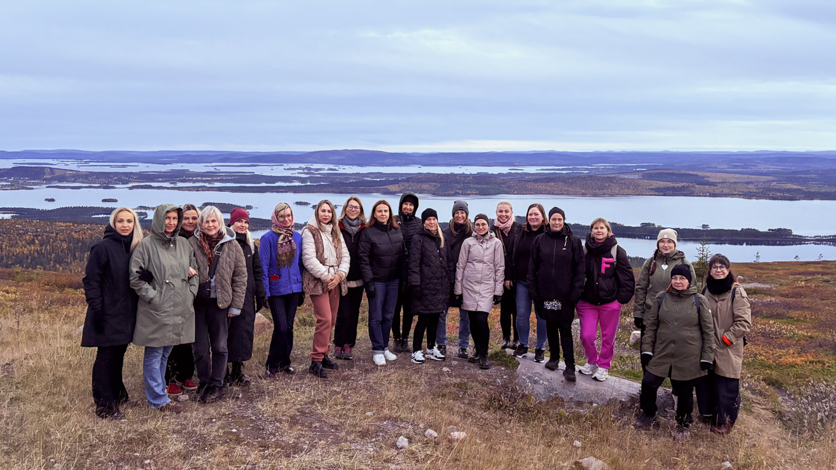 Förskolepersonal från Sverige, Finland, Estland, Lettland och Litauen uppe på Galtis.